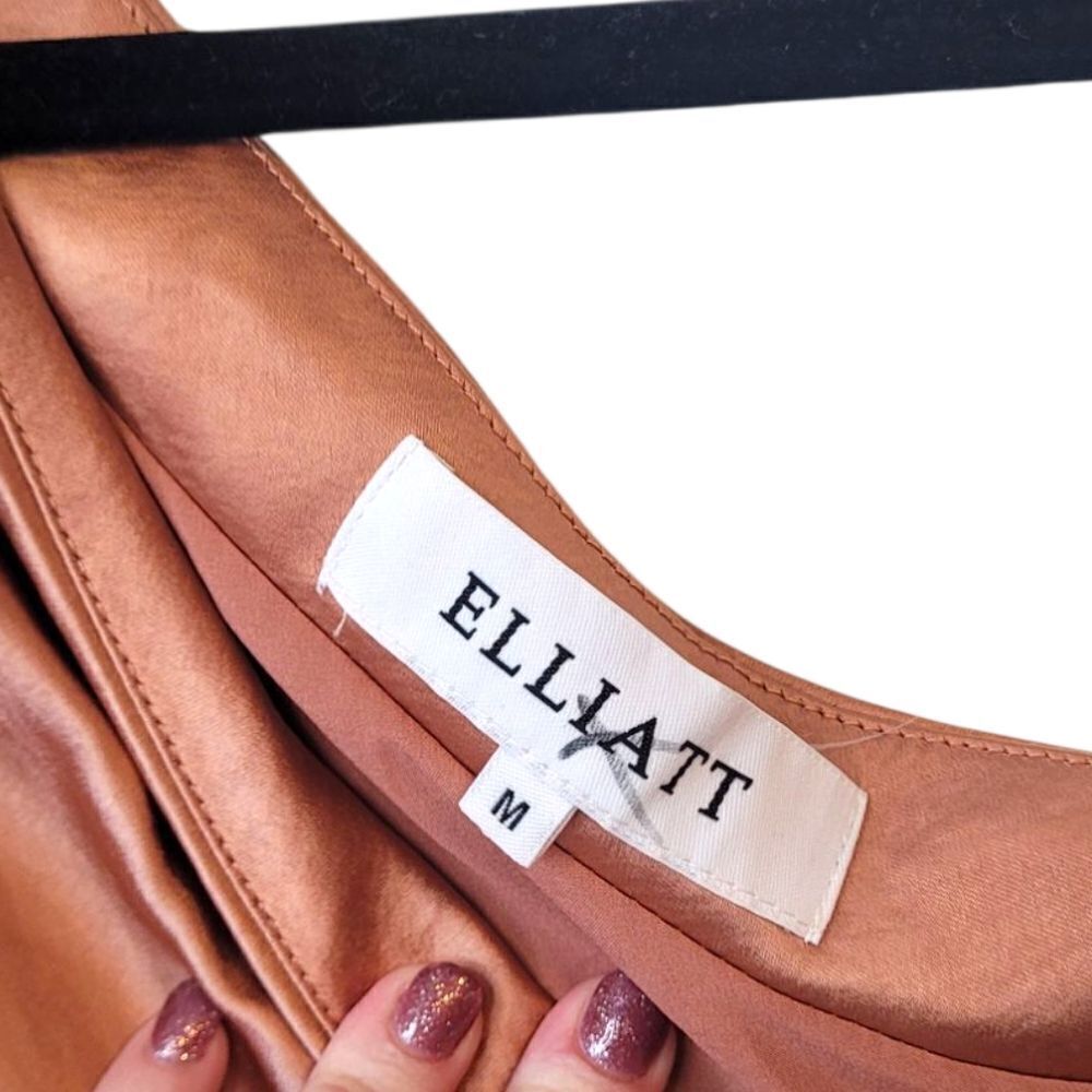 Elliatt Women's Copper Cassini One Shoulder Dress Size M - Picture 3 of 7